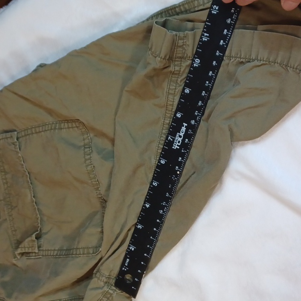 american living mens cargo shorts olive military patchstreetwear  cotton size 32 - Picture 11 of 12
